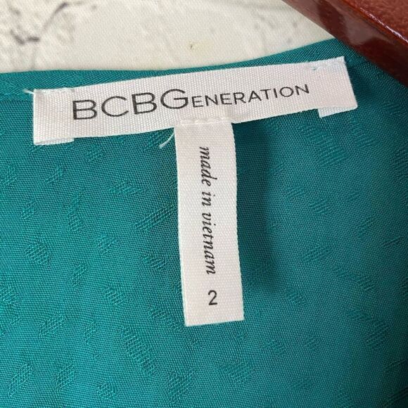 BCBGeneration Green/Blue Mini Dress Long Sleeve Size 2 - Picture 4 of 8